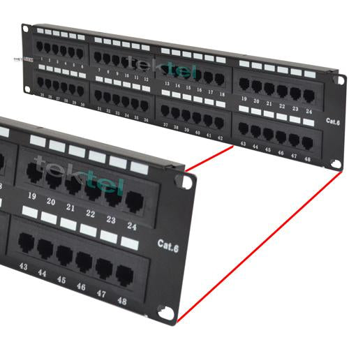 CAT6 Wire UTP 48 Port Network LAN Patch Panel with Cable Management