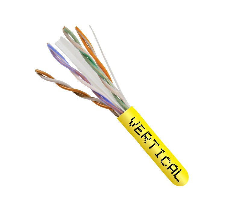 1000ft Bulk CAT6 23AWG UTP 8C CMR Bare Copper Unshielded 550MHz Ethernet Cable - Yellow