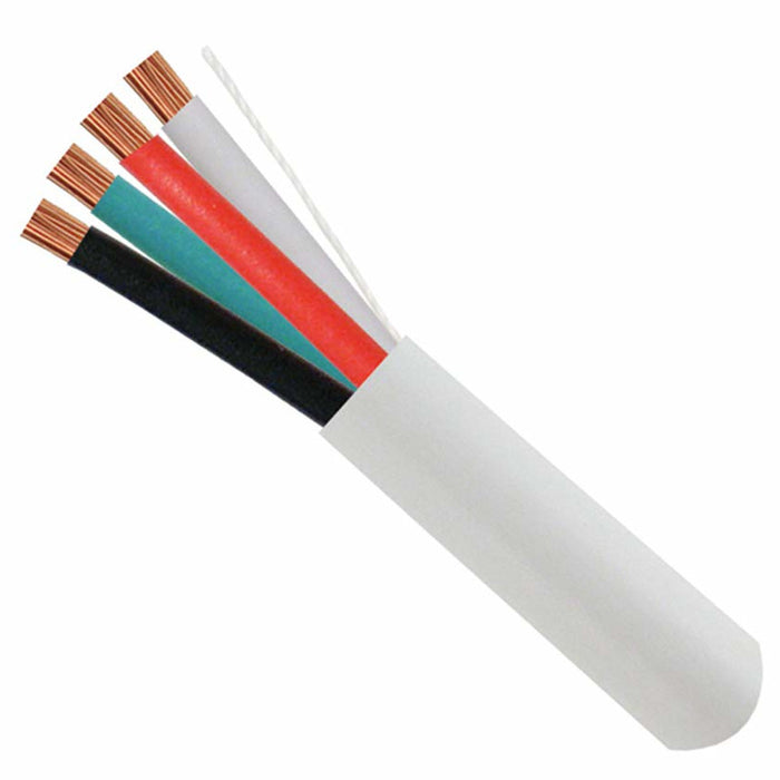 Vertical Cable 16/4 Speaker Wire 500 Feet 65 Strand White PVC Jacket Bare Copper CL3 Pull Box White