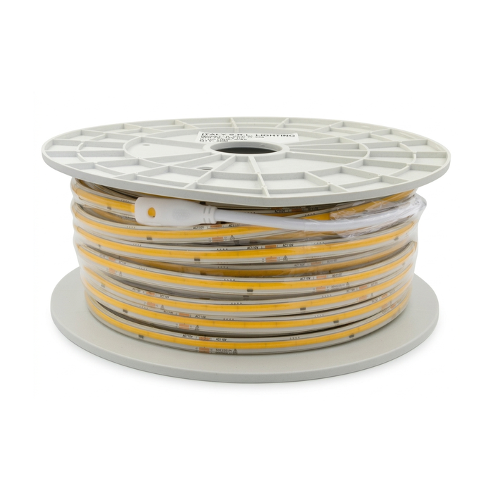 164FT COB LED Strip Light 110V Warm White 3000K, 296 LEDs/m, IP67 Outdoor Accent Lighting