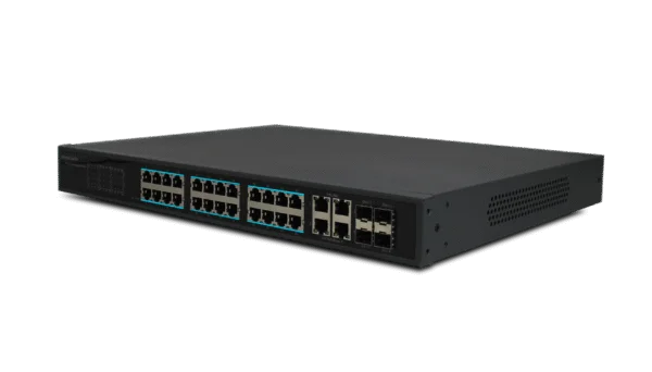 HS-RT2444HC 24-Port 10/100M + 4-PORT 10/100/1000M WAN + 4-PORT SFP 370Watts Web managed PoE Switch