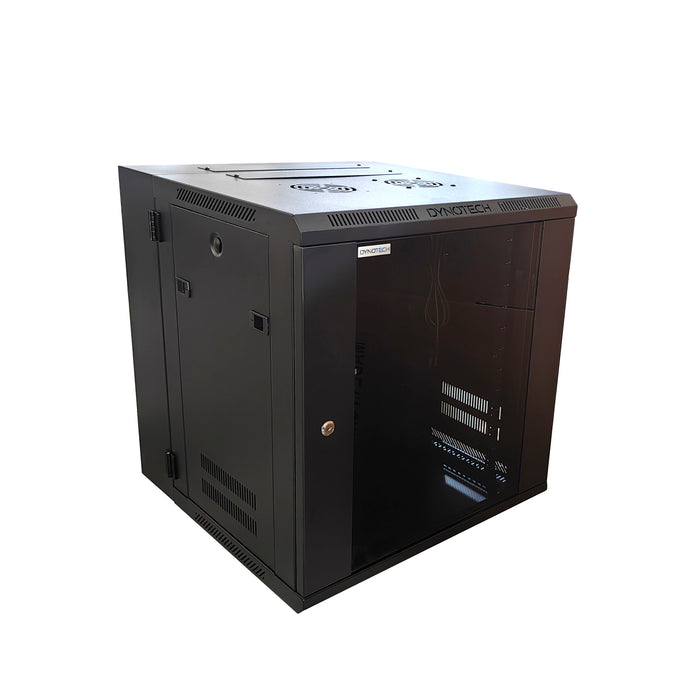 12U Double Section Wall Mount Network Server Rack Cabinet 25" Front Glass Door Network Enclosure