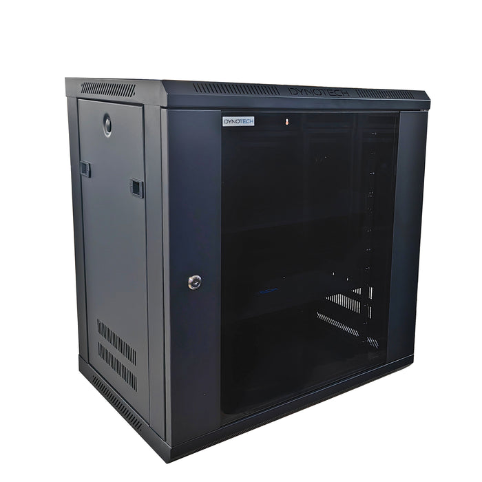 12U Server Rack Cabinet 24" with Glass Front Door Removal Side Doors Network Enclosure