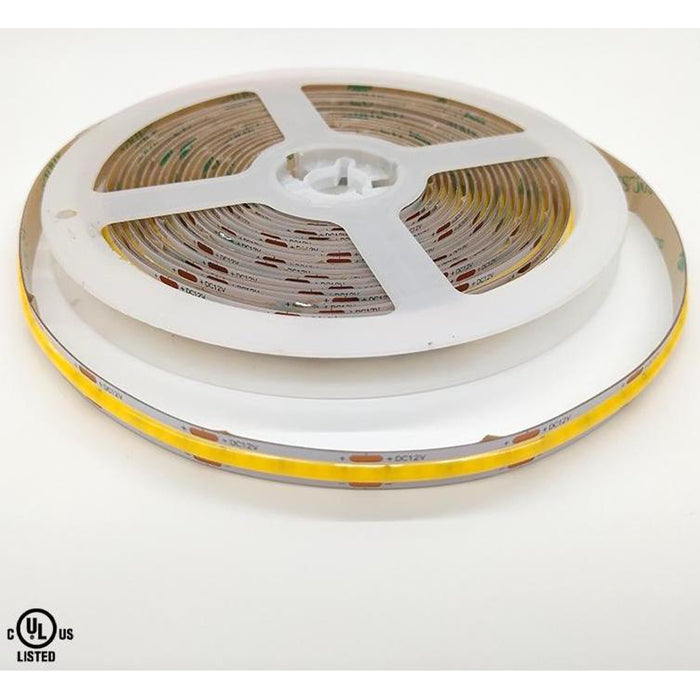16.4FT COB LED Strip Light 12V Warm White 3000K, 320 LEDs/m, IP20 Indoor Accent Lighting