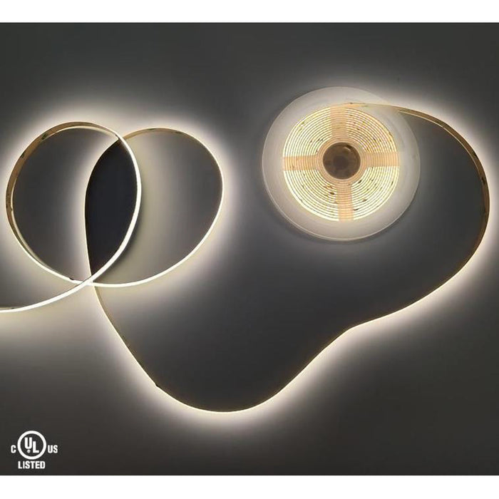 16.4FT COB LED Strip Light 24V Warm White 3000K, 320 LEDs/m, IP20 Indoor Accent Lighting