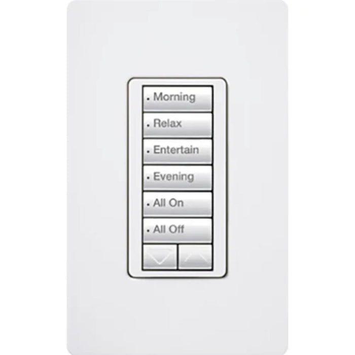 Lutron RRD-W6BRL-WH Radio RA2 White 6 Button Raise/Lower Wall Keypad Dimmer 120V