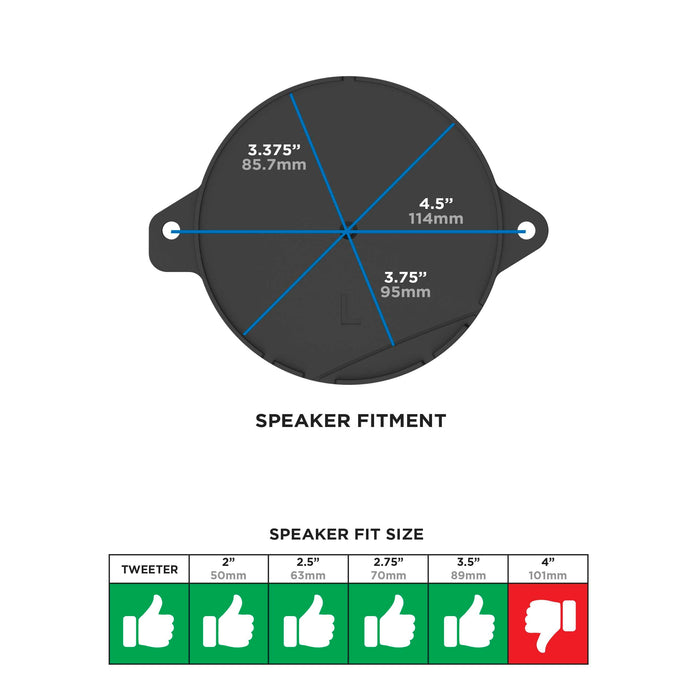 Metra 82-9105 4.5" Speaker Adapter Plate For Select Audi 2018-2024 (Pair)