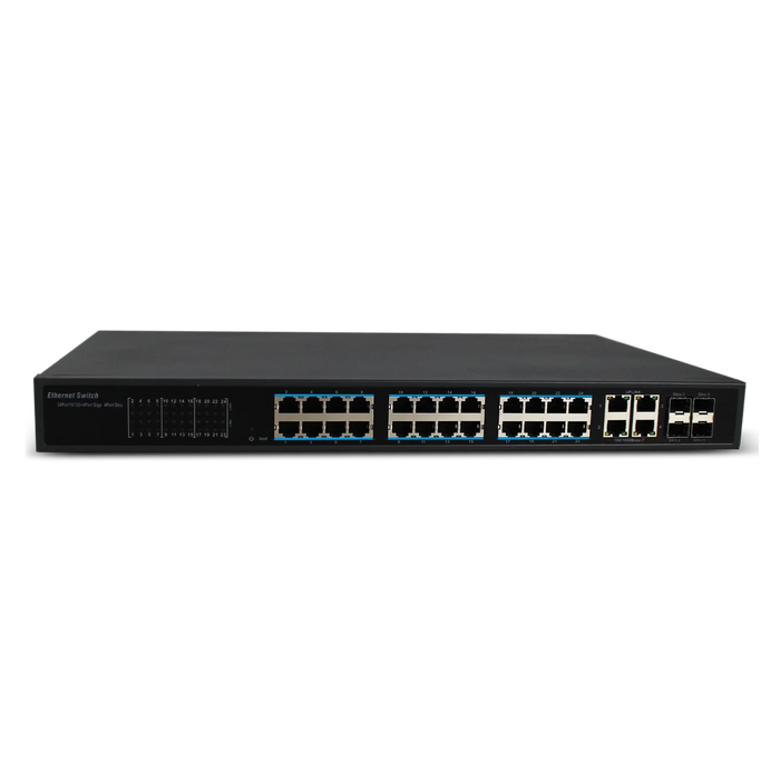 HS-RT2444HC 24-Port 10/100M + 4-PORT 10/100/1000M WAN + 4-PORT SFP 370Watts Web managed PoE Switch