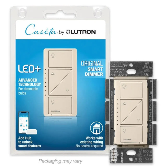 Lutron PD-6WCL-LA Caseta Wireless 3-Way/Single-Pole In-Wall Dimmer - Light Almond