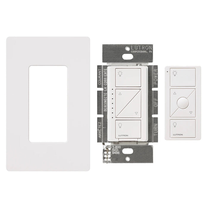 Lutron P-PKG1W-WH Caseta White Wireless Smart Lighting Dimmer Switch and Remote Kit - White