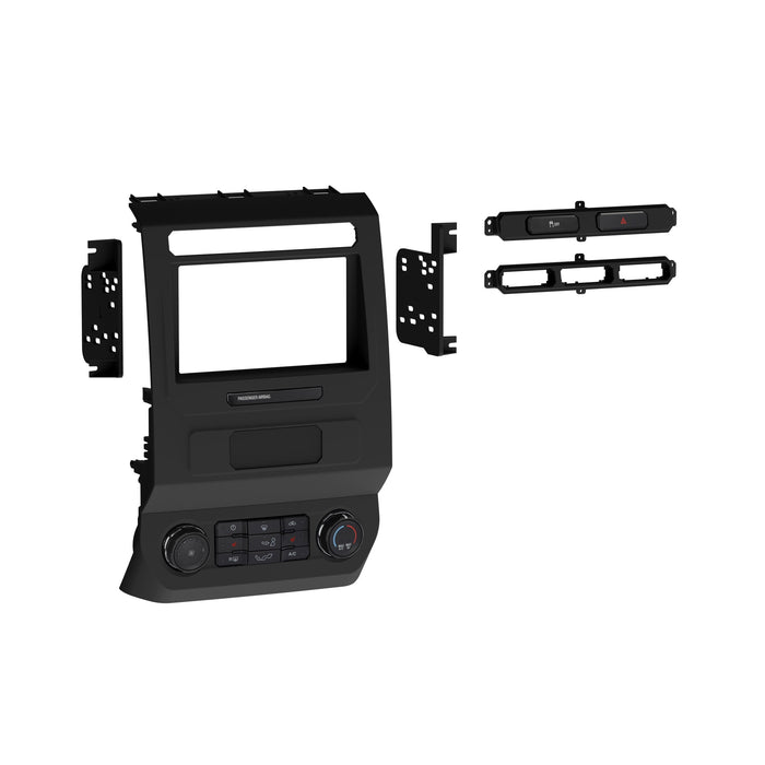 Metra 95-5869CH Double DIN Stereo Install Dash Kit for Select FORD F-SERIES TRUCKS (with single-zone climate controls) 2015-2022