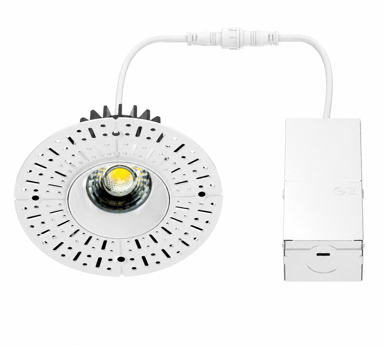 4" Trimless Round LED Recessed Downlight 5CCT Selectable, Anti-Glare, 90+ CRI, IC Rated, Dimmable
