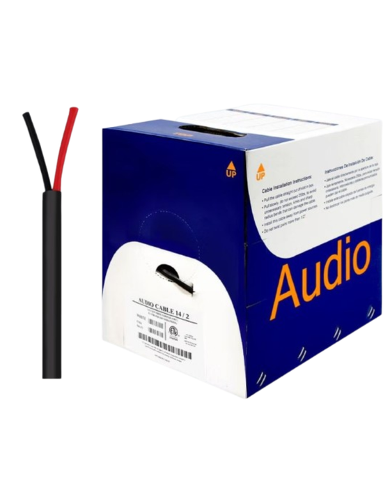 Wavenet AC1402RBK4-500 14AWG, 2 Conductors (105), Direct Burial Audio Cable, Black 500' Reelex II