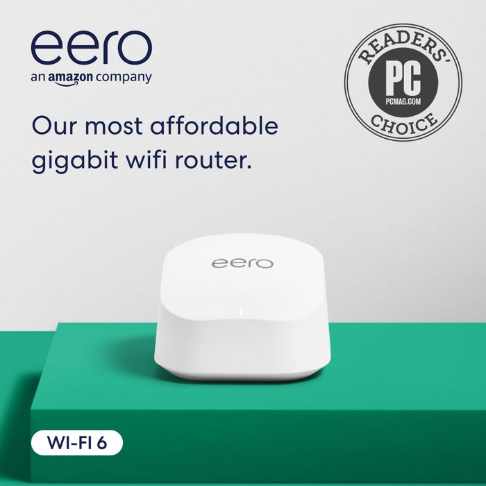eero 6+ Mesh Wifi Router Wi-Fi 6 Dual Band Supports internet plans up to a Gigabit 1,500 sq. ft. 75+ devices (1-pack)