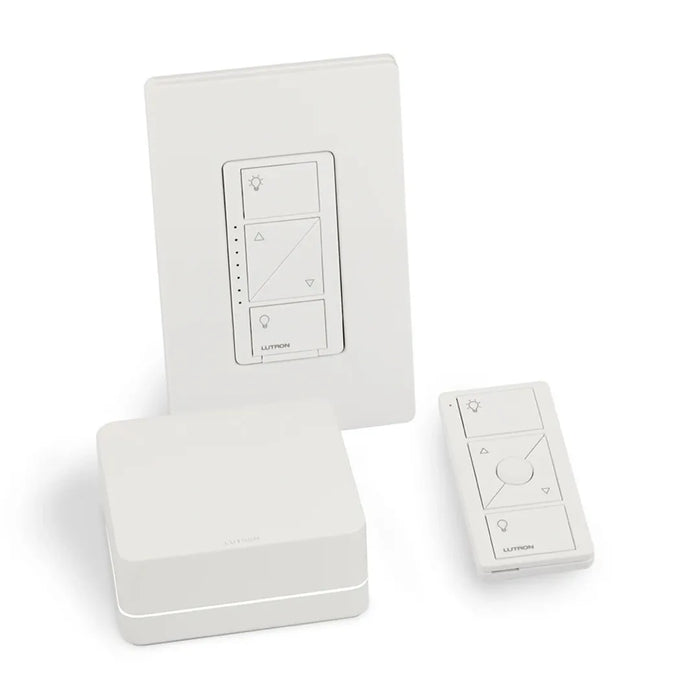 Lutron P-BDGPRO-PKG1W Caseta Wireless Dimmer Pro Kit with Smart Bridge, White