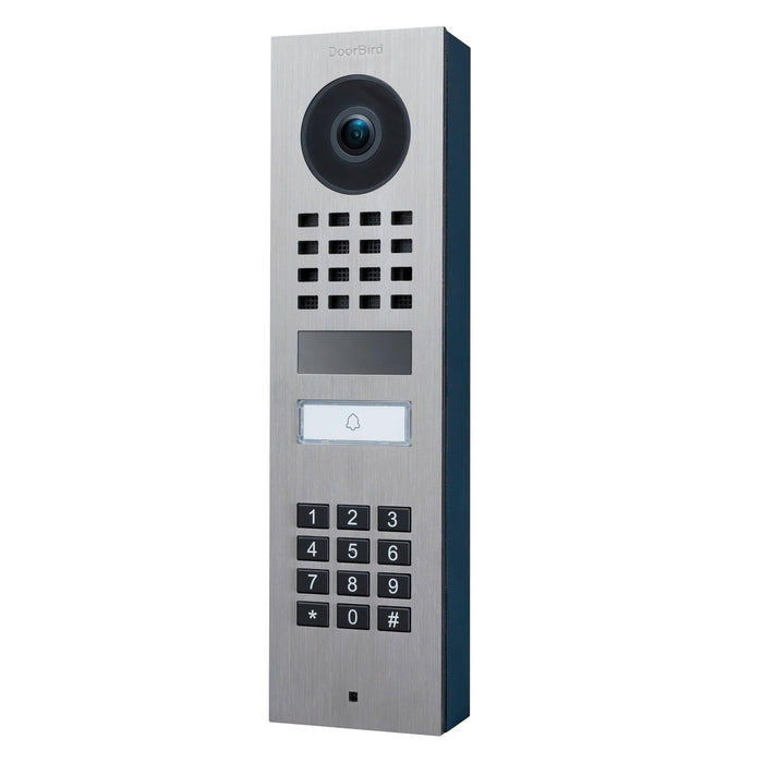 DoorBird D1101KV Surface-Mount IP Video Intercom 1080p Ultra‑Wide Camera Night Vision 4D Motion Sensor PoE LAN 1 Call Button - Stainless Steel