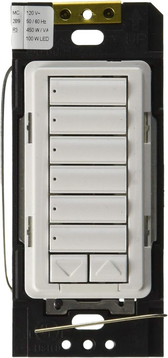 Lutron RRD-HN6BRL-WH RadioRA seeTouch CL Hybrid Keypad, 6-Button with Raise-Lower, White