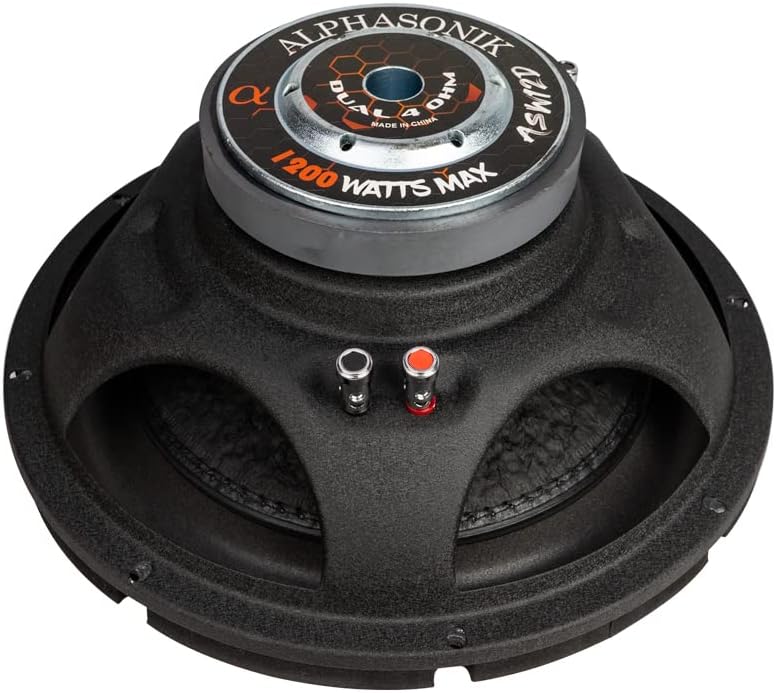 Alphasonik ASW12D AS Series 12" 1200 Watts Max / 400 Watts RMS Dual 4 Ohm Car Subwoofer (each)