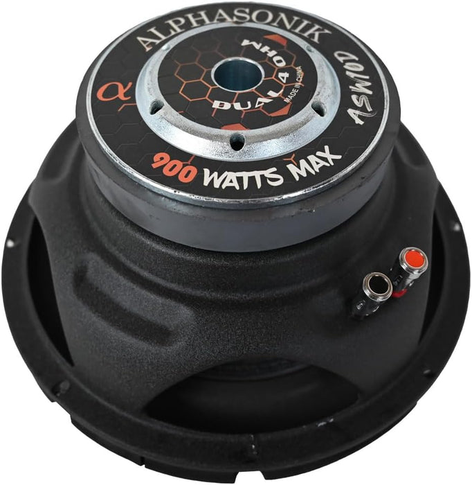 Alphasonik ASW10D AS Series 10" 900 Watts Max / 300 Watts RMS Dual 4 Ohm Car Subwoofer (each)