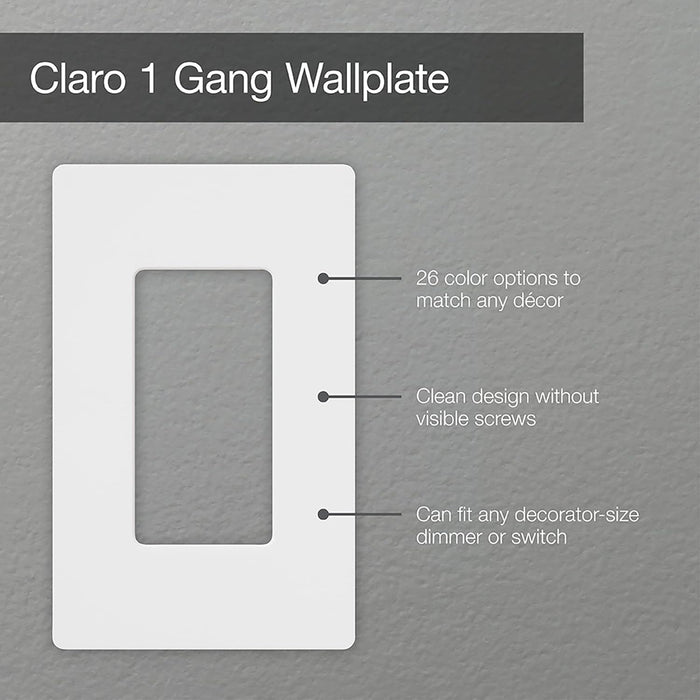 Lutron Claro Light Switch Cover Plate 1 Gang Wallplate Gloss Screwless Wall Plate Cover - Light Almond