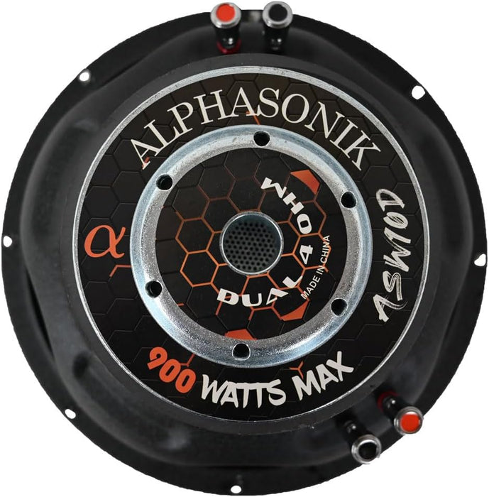 Alphasonik ASW10D AS Series 10" 900 Watts Max / 300 Watts RMS Dual 4 Ohm Car Subwoofer (each)