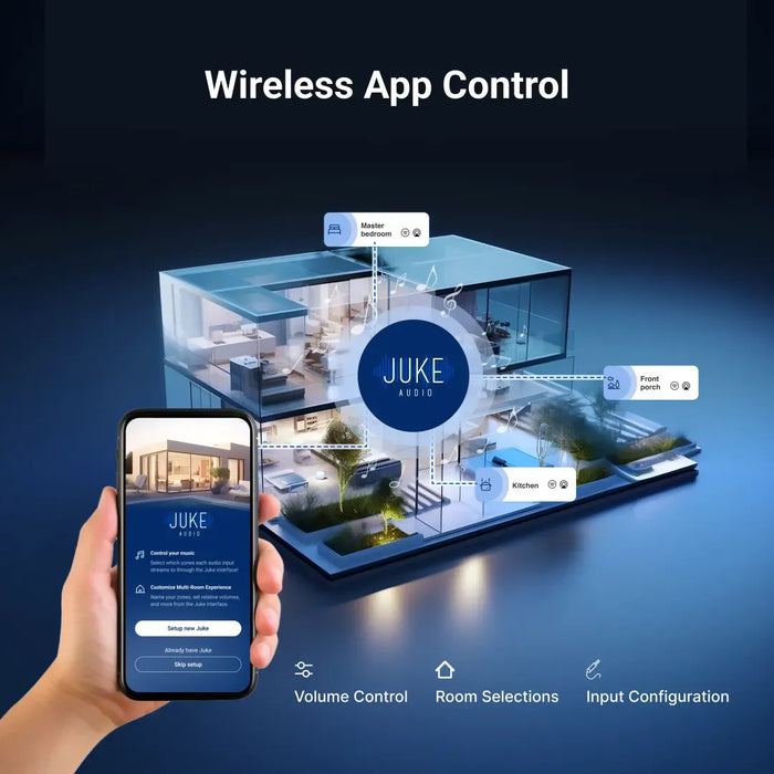 Juke Audio Juke+ Multi-Room Audio Amplifier 6-zone with Apple AirPlay 2, Spotify Connect, and Bluetooth
