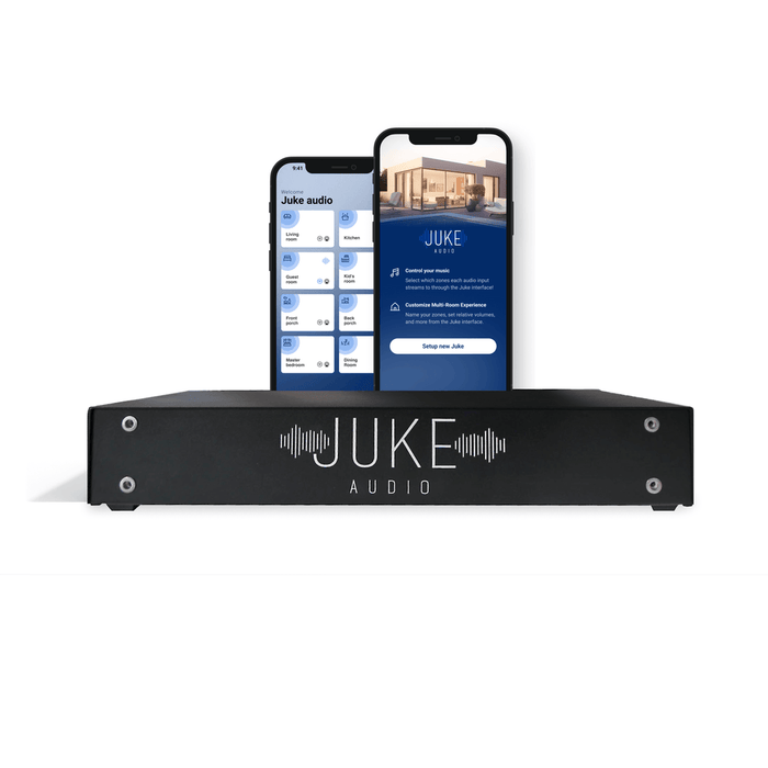Juke Audio Juke-6 Audio Amplifier 6 Zone Wireless Audio System Compatible with Airplay 2, Bluetooth