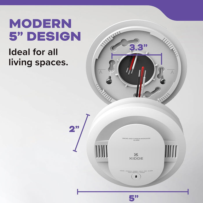 Kidde 30CUAR-V Hardwired Smoke & Carbon Monoxide Detector, AA Battery Backup, Voice Alerts, Interconnectable, LED Warning Light Indicators, White