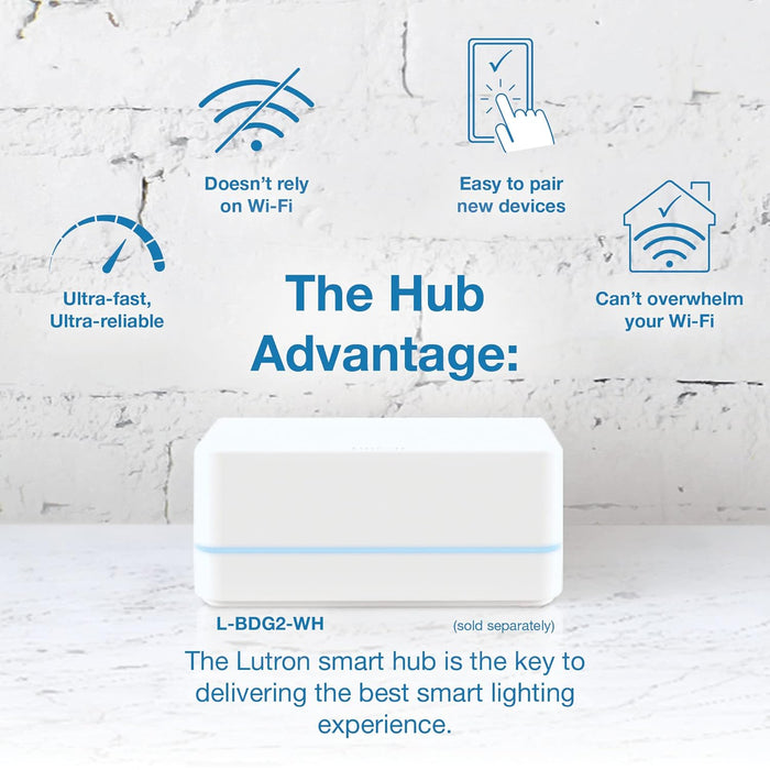 Lutron PD-6ANS-LA Caseta Wireless In-Wall Switch Original Smart Light Switch for Home, LED Lights, and Fans, 6 Amp, Single-Pole/3-Way - Light Almond