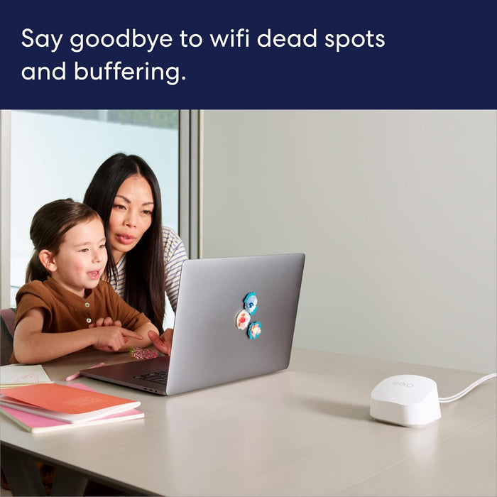 eero 6+ Mesh Wifi Router Wi-Fi 6 Dual Band Supports internet plans up to a Gigabit 1,500 sq. ft. 75+ devices (1-pack)