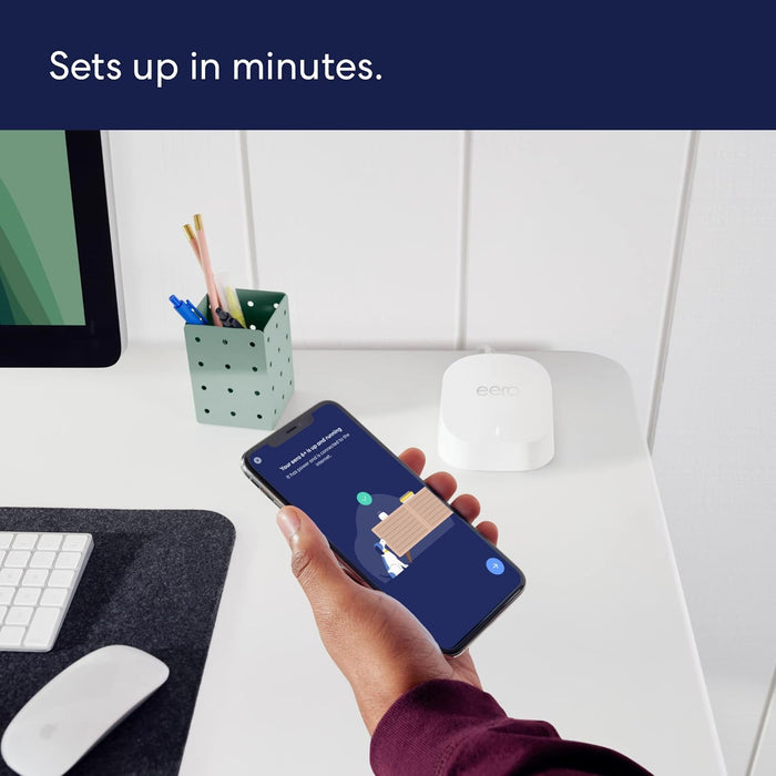 eero 6+ Mesh Wifi Router Wi-Fi 6 Dual Band Supports internet plans up to a Gigabit 1,500 sq. ft. 75+ devices (1-pack)