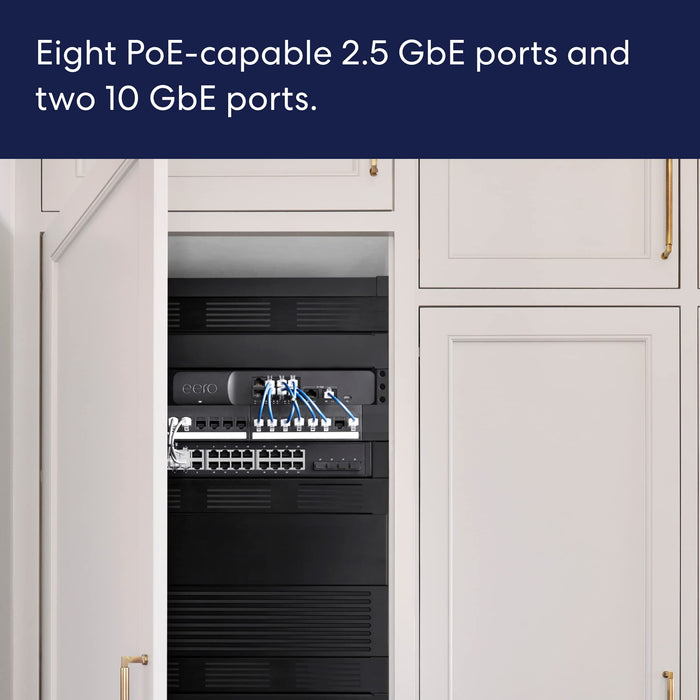 eero PoE Gateway 10-Port Router and PoE Switch Two 10 GbE ports and Eight 2.5 GbE PoE+ ports