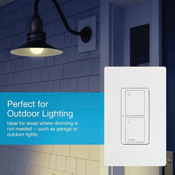 Lutron PD-6ANS-LA Caseta Wireless In-Wall Switch Original Smart Light Switch for Home, LED Lights, and Fans, 6 Amp, Single-Pole/3-Way - Light Almond