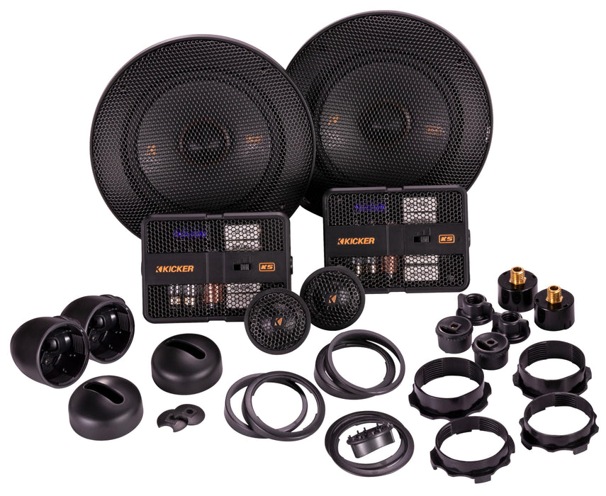 Kicker 51KSS504 KS-Series 5.25" 200W Component Speaker System with 1" Tweeters 4-Ohm (pair)