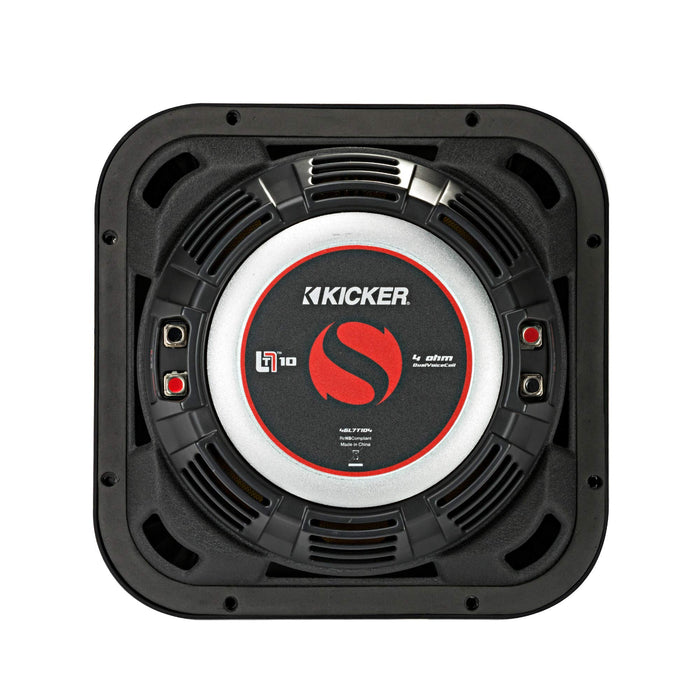 Kicker 46L7T104 10" 1000 Watt 4-Ohm DVC L7T Shallow Mount Car Subwoofer Solo-Baric Sub