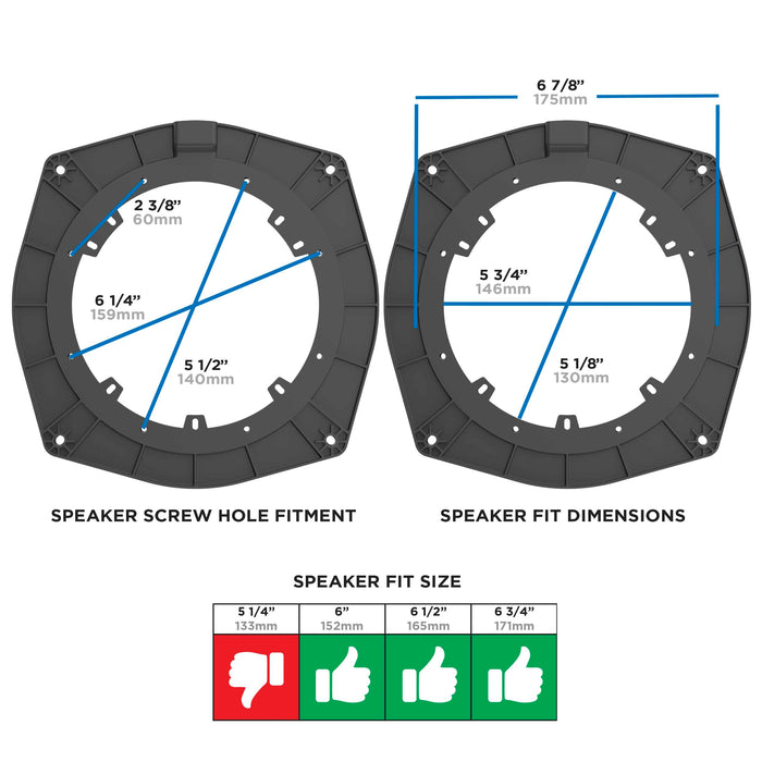 Metra 82-9400 6-6.75" Speaker Adapter Plate For Select Land Rover 2015-2024 (Pair)