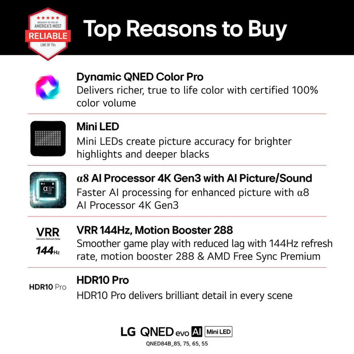 LG 85" Class QNED 84B Series evo AI Mini LED 4K Smart TV 2026 (85QNED84BUA)