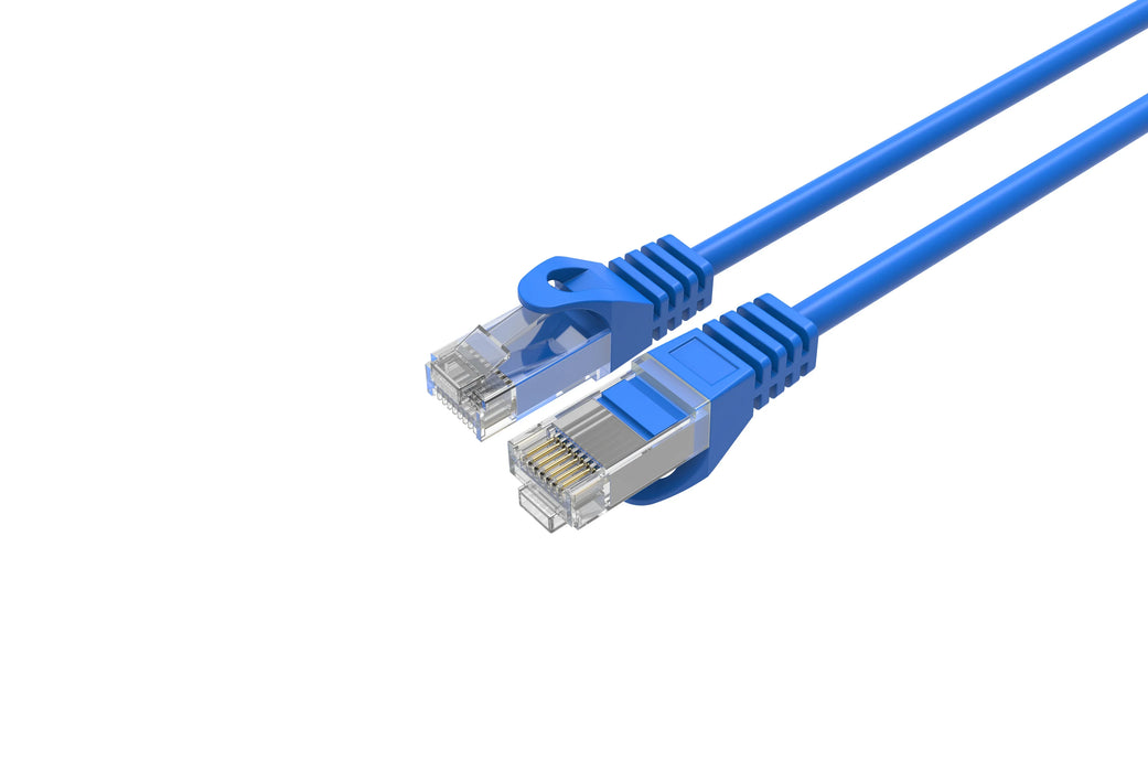 1ft Cat6 Slim Patch Cable 28AWG Bare Copper RJ-45 Ethernet Cable Blue