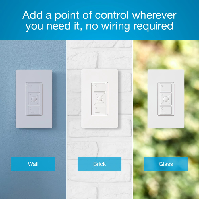 Lutron PJ2-3BRL-WH-L01R Pico 3-Button for Caseta Smart Dimmer Switch with Raise/Lower White Remote Control