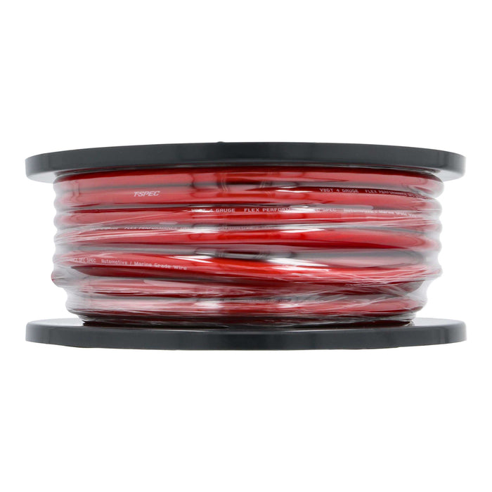 T-Spec V8GT4R-100 V8GT Series 4 AWG OFC Power Wire Oxygen Free Copper 100ft Red