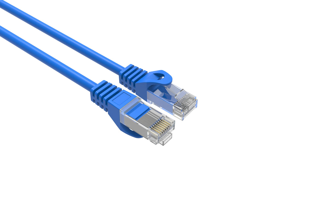 Cat6 Slim Patch Cable 28AWG Bare Copper RJ-45 Ethernet Cable 7ft - Blue
