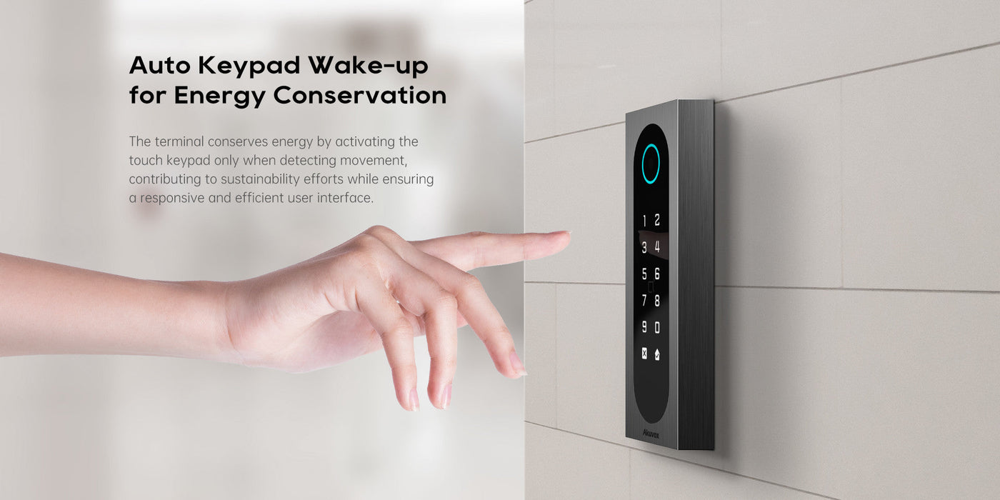 Akuvox A08S IP Slimline Access Control Mullion Style Reader Pinpad, QR, NFC Reader