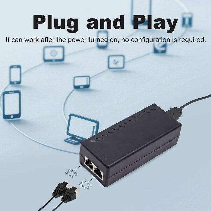Compact Poe Injector Mini Gigabit PoE Injector Adapter Single Channel 30W/15.4W up to 328ft ...