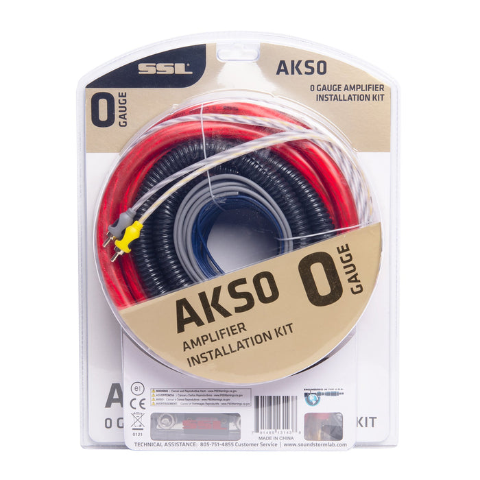 SSL AKS0 Car Audio 1/0 Gauge Complete Amplifier Installation Wiring Kit
