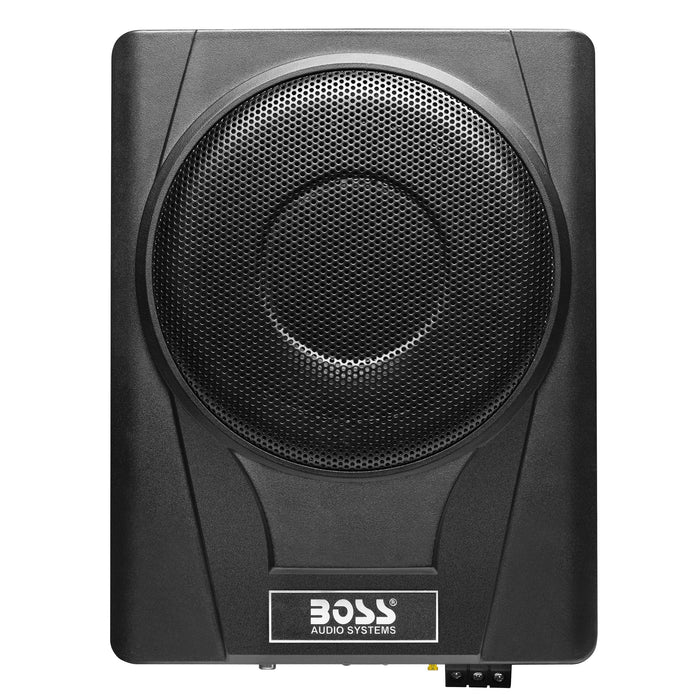BOSS Audio BASS8 8" 800W Low Profile Under Seat Powered Car Subwoofer Built in Amplifier, Remote Control