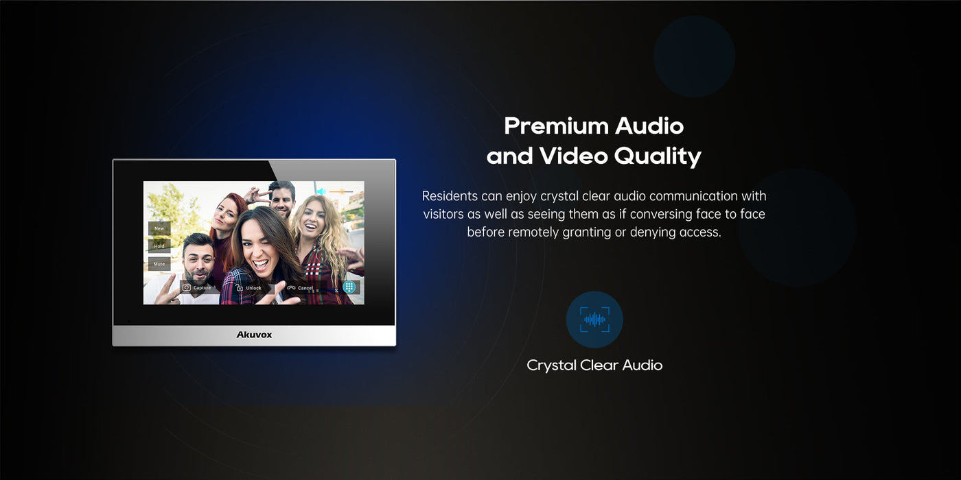 Akuvox C313S 7" Touchscreen Indoor Video Intercom Monitor Linux OS PoE SIP Compatible - White