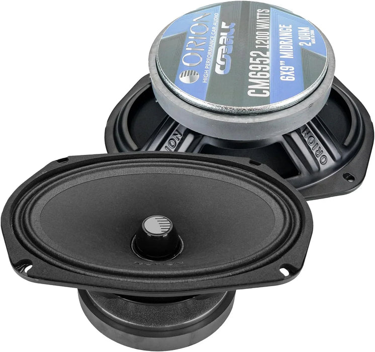 Orion CM6952 Pro Audio Cobalt 6x9" Midrange Bullet Speakers 1200 Watts Max Power 2 Ohm Car Audio (Pair)