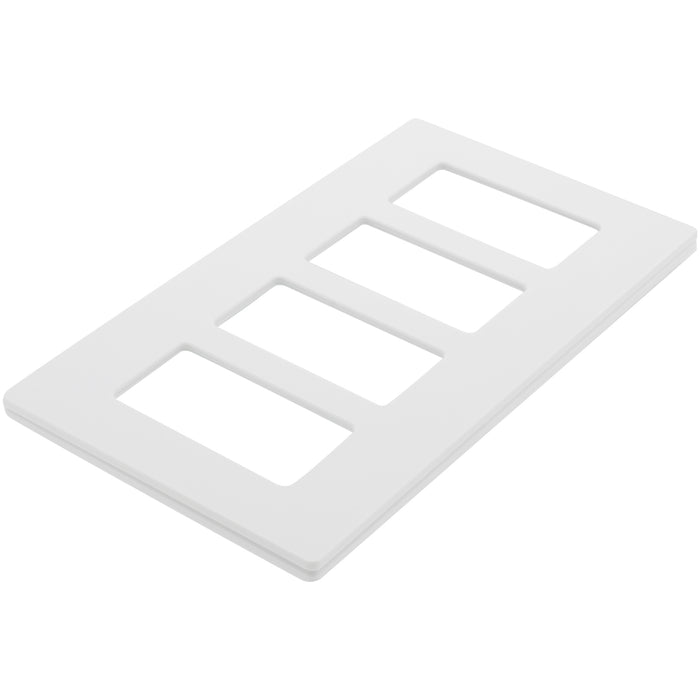 Lutron CW-4-WH Claro 4-Gang Screwless Wall Plate Decorator/Designer Paddle Switches and Dimmers - White