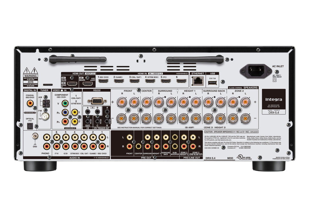 Integra DRX 5.4 9.2-Channel 8K Home Theater Receiver with Dolby Atmos, Apple AirPlay 2, Wi-Fi and Bluetooth - Refurbished