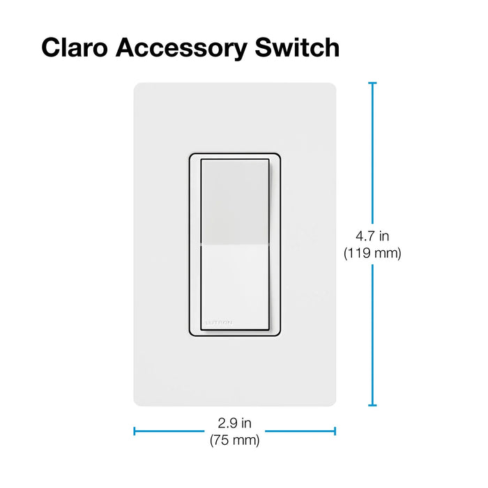 Lutron DVRF-AS-WH Claro Smart Accessory Switch, Only For Use With Diva Smart Dimmer, White